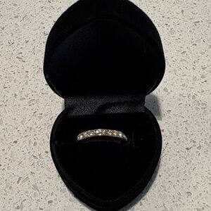 Gold and Silver Women's Ring with Sparkling Accents